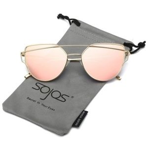 NEVER WORN Sojos rose gold mirrored sungla…